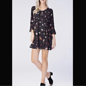 Honey Belle Black Floral Dress size Medium